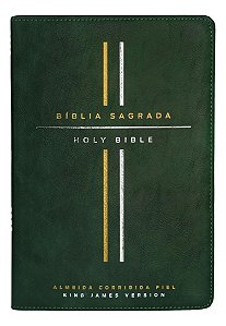 Bíblia Bilíngue, Português (ACF) - Inglês (KJV) - Couro Soft, Leitura Perfeita - Verde
