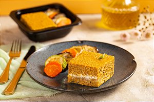 Kibe de Abóbora Recheado com Cream Cheese e Legumes Grelhados - 300g
