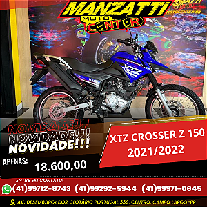 Moto Yamaha XTZ 150 Crosser S Preta 2022/2023 6.622Kms R$ 18.900,00 Pr -  Manzatti Moto Center
