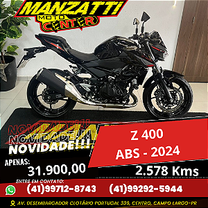 Moto Kawasaki Z 400 ABS Preta 2024