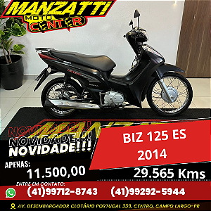 Moto Honda Biz 125 Preta 2014 - Partida Elétrica