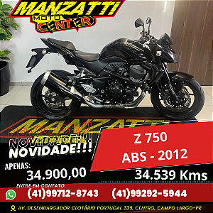 Moto Kawasaki Z750 ABS Preta 2012