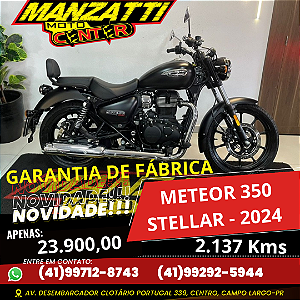 Moto Royal Enfield Meteor 350 ABS Stellar Black Preta 2024 - Garantia de Fábrica