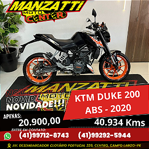 Moto KTM Duke 200 Preta 2020