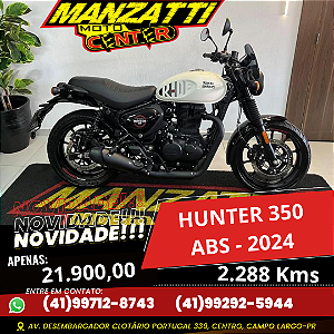 Moto Royal Enfield Hunter Dapper 350 ABS Branca 2024