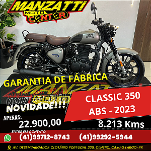 Moto Royal Enfield Classic 350 ABS Signals Marsh Grey Cinza 2023 - Garantia de Fábrica