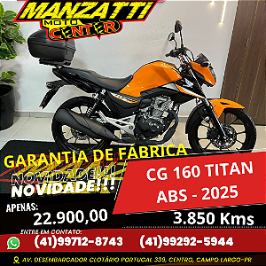 Moto Honda CG 160 Titan ABS Laranja 2025 - Garantia de Fábrica