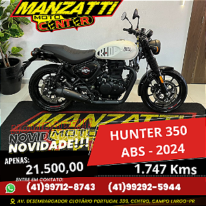 Moto Royal Enfield Hunter Dapper White 350 ABS Branca 2024