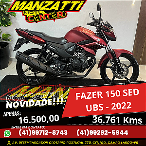 Moto Yamaha Fazer 150 SED Vermelha 2022