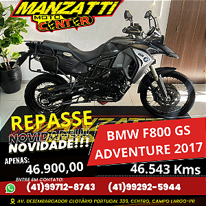 Moto BMW F800 GS Adventure ABS Cinza 2017 - REPASSE