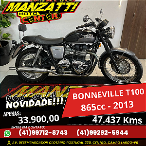 Moto Triumph Bonneville 865cc Preta 2013