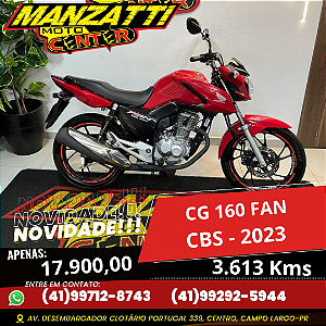 Moto Honda CG 160 Fan CBS Vermelha 2023