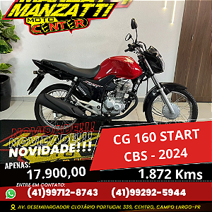Moto Honda CG 160 Start CBS Vermelha 2024