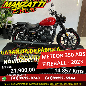 Moto Royal Enfield Meteor 350 ABS Fireball Vermelha 2023 - Garantia de Fábrica