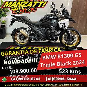 Moto BMW R1300 GS Triple Black - Preta 2024 - Garantia de Fábrica