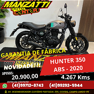 Moto Royal Enfield Hunter Dapper Gray 350 ABS Prata 2025 - Garantia de Fábrica