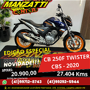 Moto Honda CB250F Twister CBS Azul 2020 - Ed Especial
