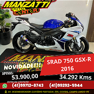 Moto Suzuki Srad 750 GSX-R Azul 2016 - Equipada