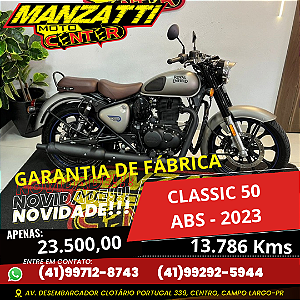Moto Royal Enfield Classic 350 ABS Signals Marsh Grey Cinza 2023 - Garantia de Fábrica