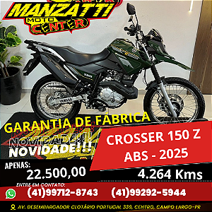 Moto Yamaha XTZ 150 Crosser Z ABS Verde 2025 - Garantia de Fábrica
