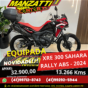 Moto Honda XRE 300 Sahara Rally ABS Vermelha 2024 - EQUIPADA