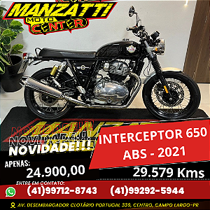 Moto Royal Enfield Interceptor 650 ABS Preta 2021