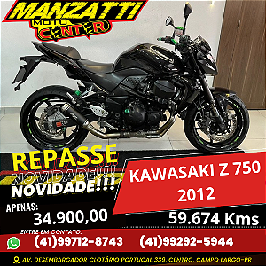 Moto Kawasaki Z750 ABS Preta 2012
