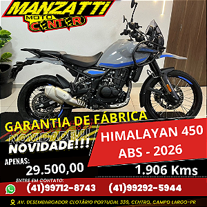 Moto Royal Enfield Himalayan 450cc ABS Cinza 2026 - Garantia de Fábrica