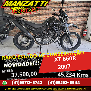 Moto Yamaha XT 660 R Preta 2007 - Raro Estado de Conservação