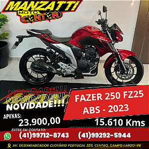 Moto Yamaha Fazer 250cc FZ25 ABS Vermelha 2023