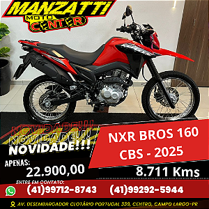 Moto Honda NXR Bros 160 CBS Vermelha 2025