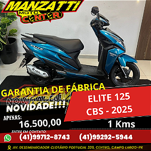 Moto Honda Elite 125 CBS Azul 2026 - Garantia de Fábrica