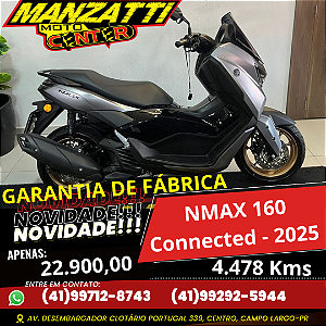 Moto Yamaha NMAX 160 Connected ABS Prata 2025 - Garantia de Fábrica