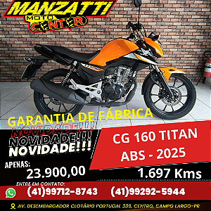 Moto Honda CG 160 Titan ABS Laranja 2025 - Garantia de Fábrica