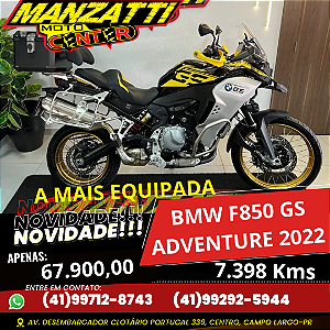 Moto BMW F850GS Adventure ABS Preta 2022 - Equipada