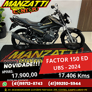 Moto Yamaha Factor 150 ED UBS Preta 2024