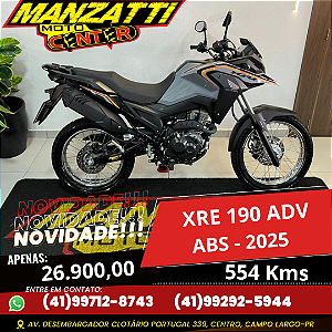 Moto Honda XRE 190 Adventure ABS Cinza 2025
