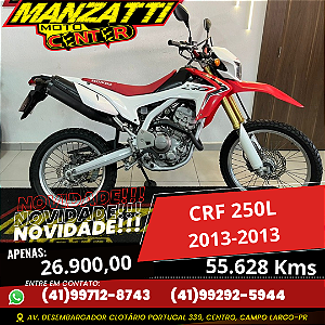 Moto Honda CRF 250L Vermelha 2013
