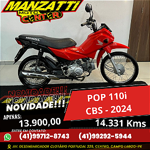 Moto Honda POP 110i CBS Vermelha 2024
