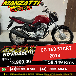 Moto Honda CG 160 Start Vermelha 2018