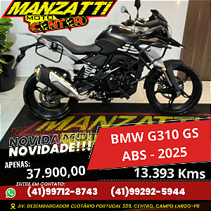 Moto BMW G310 GS ABS Preta 2025 - EQUIPADA
