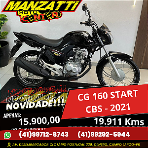 Moto Honda CG 160 Start Preta 2021