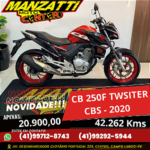 Moto Honda CB250F Twister CBS Vermelha 2020