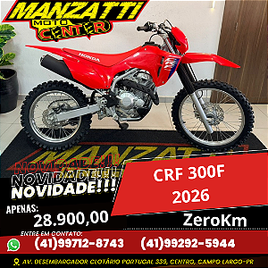 Moto Honda CRF 300F Vermelha 2026 - ZeroKm