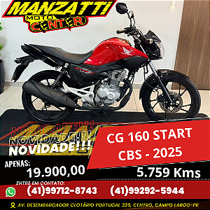 Moto Honda CG 160 Start Vermelha 2025