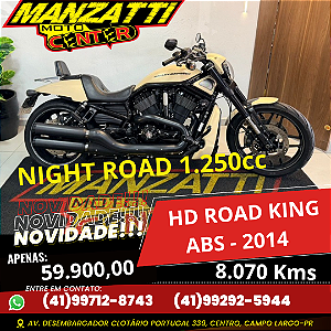Moto Harley Davidson Road King - Night Road ABS Bege 2014
