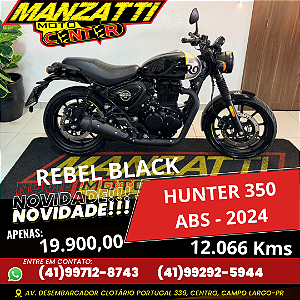 Moto Royal Enfield Hunter Rebel Black 350 ABS Preta 2024