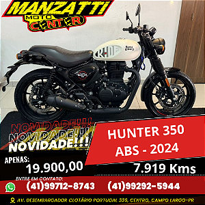 Moto Royal Enfield Hunter Dapper White 350 ABS Branca 2024