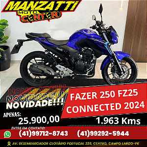 Moto Yamaha Fazer 250cc FZ25 Connected ABS Azul 2025 - Garantia de Fábrica
