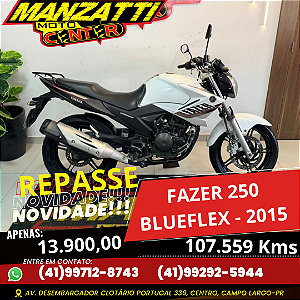 Moto Yamaha Fazer 250cc BlueFlex Branca 2015